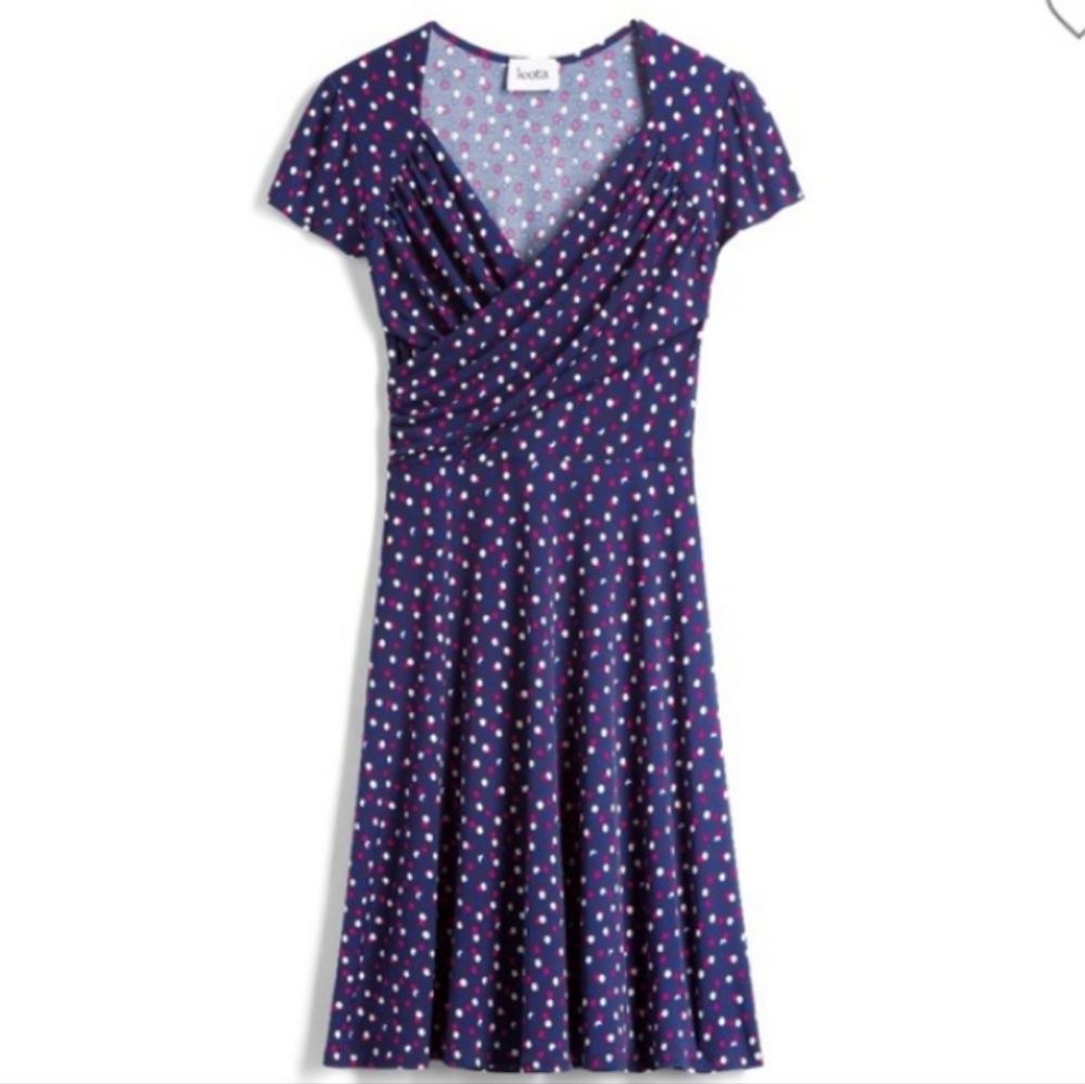 Retro 1950s, 1960s Navy Sweetheart Dress, Jersey Knit